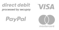 The following payment methods are offered by us: Payment by invoice, payment by direct debit, PayPal,<br />SOFORT Überweisung, MasterCard and VISA Card.