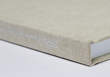 hand made book in linen natural