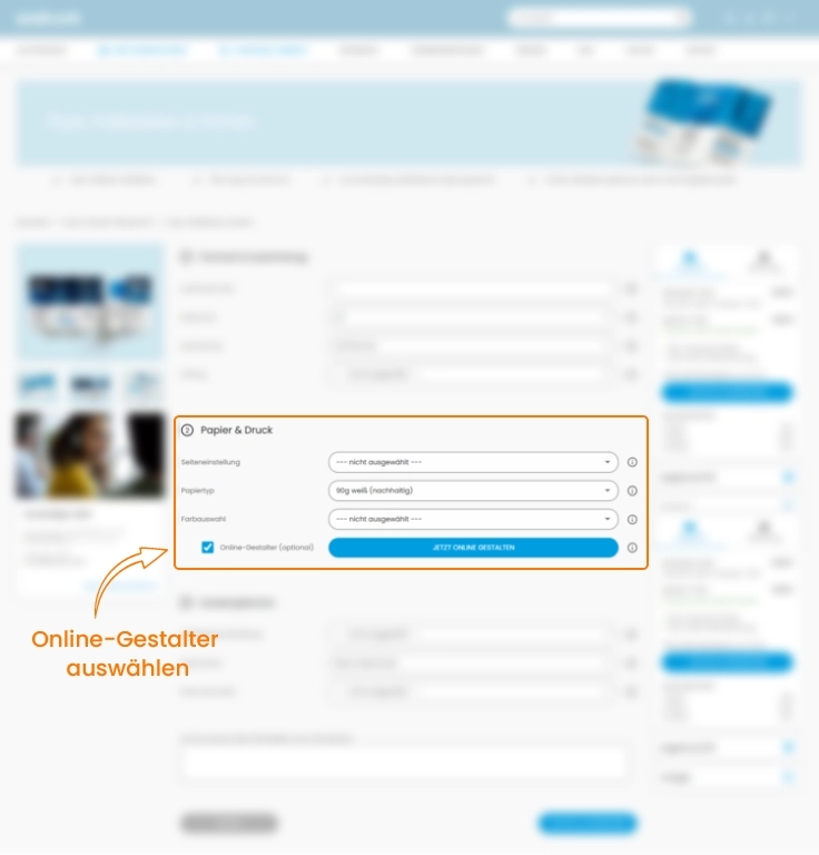 Der Online-Gestalter bei Flyern