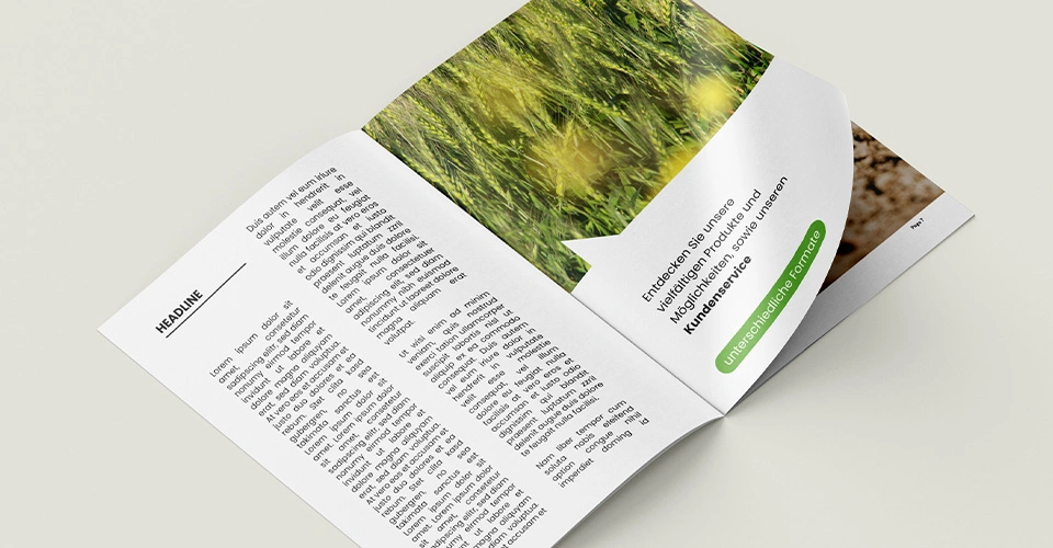 Broschüre mit Rückstichheftung