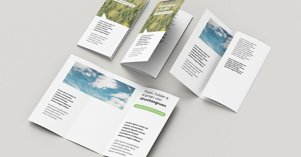 Flyer mit Wickelfalz und AUfdruck