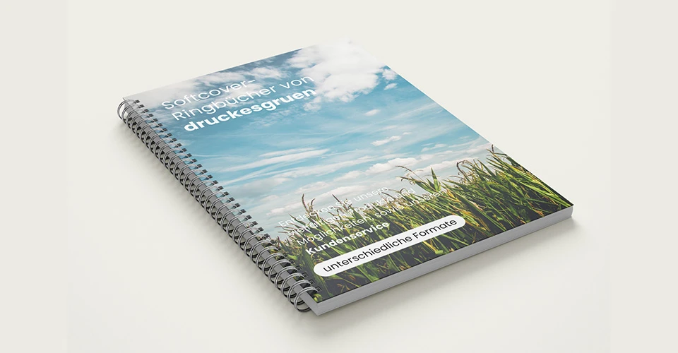 Drahtringbindung mit Softcover und Aufdruck