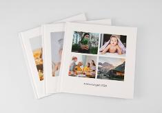 Square photobooks with printed covers