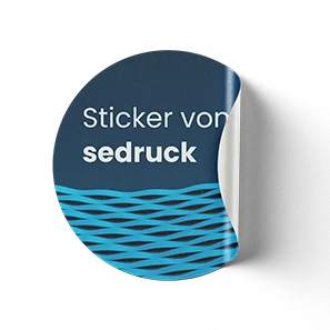 Runder Sticker mit Beispieldruck von sedruck