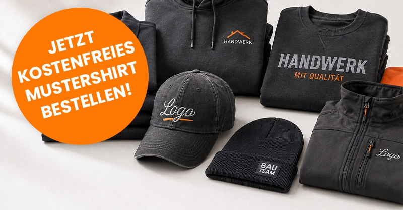 Mehrere Textilprodukte mit Ihrem Logo-Aufdruck und Logo-Stick
