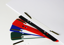 Druck mit Abheftstreifen in verschiedenen Farben