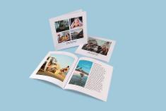 The softcover adhesive binding with photos