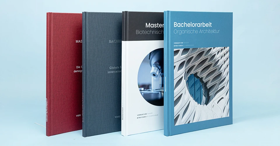 Unterschiedliche Ausführungen von Hardcover-Buchbindungen