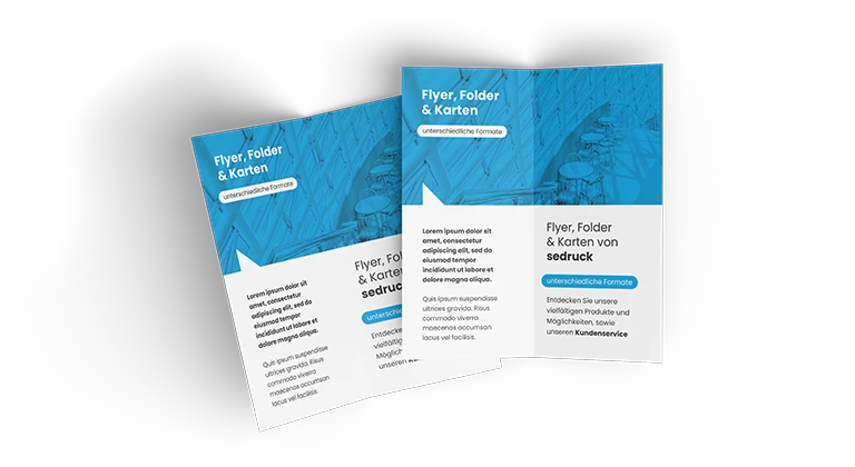 Flyer drucken lassen - Flyer mit Falz als Beispiel