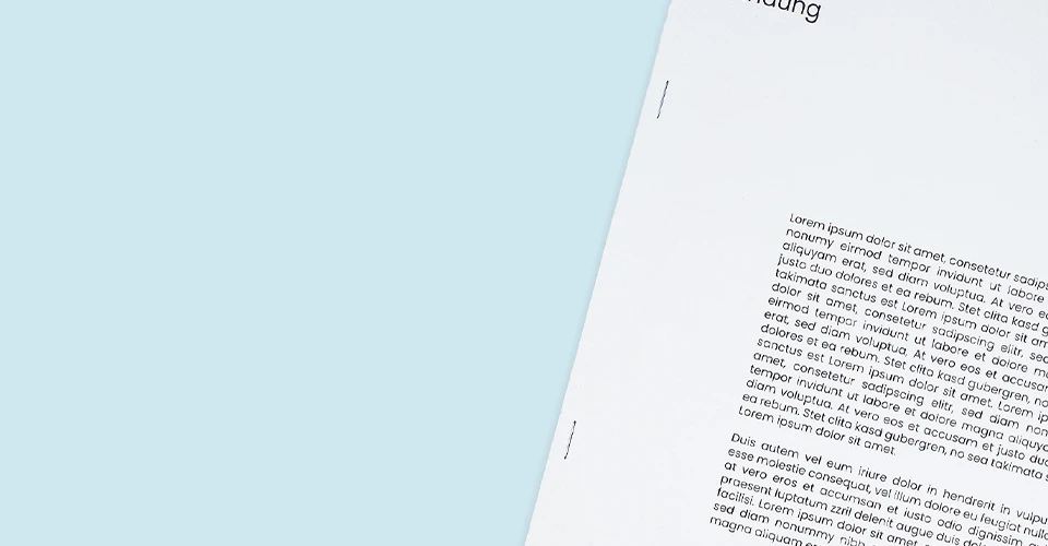 Buchheftung in Detailansicht