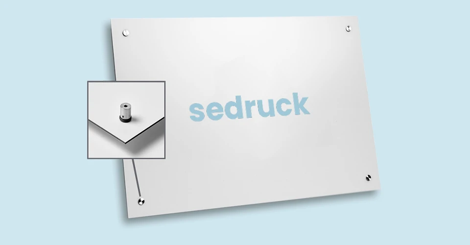 Printed foam board with spacers and corner holes