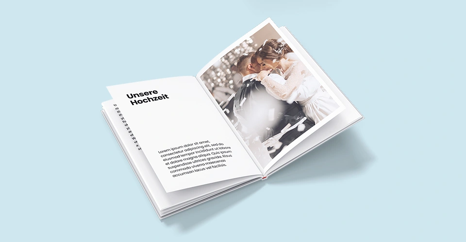 Open wedding hardcover photo book