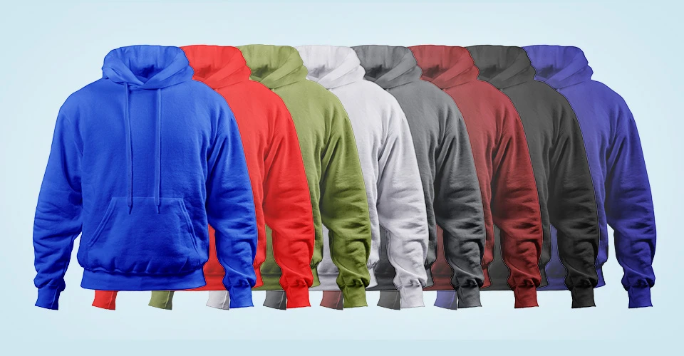 Multiple hoodies in different colors