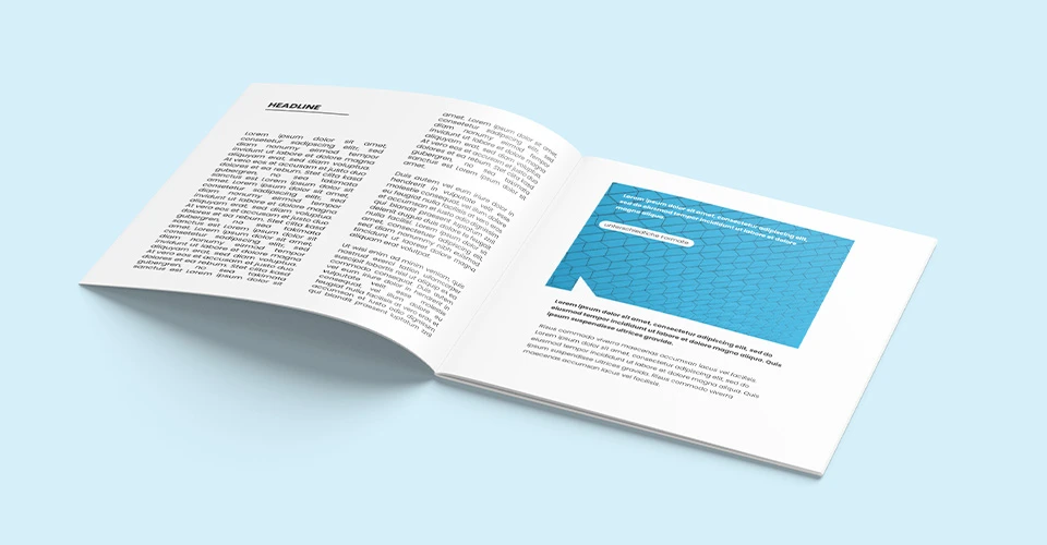 Ringösenheftung im quadratischen Format