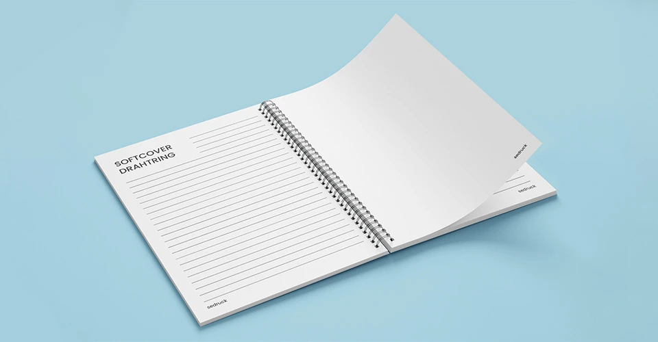 Softcover-Drahtringbindung als Collegeblock