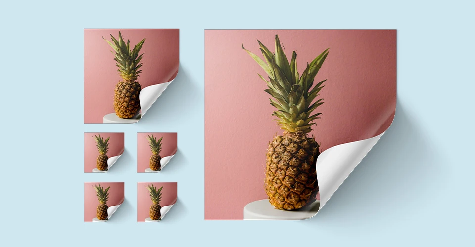 Aufkleber in verschiedenen Formaten