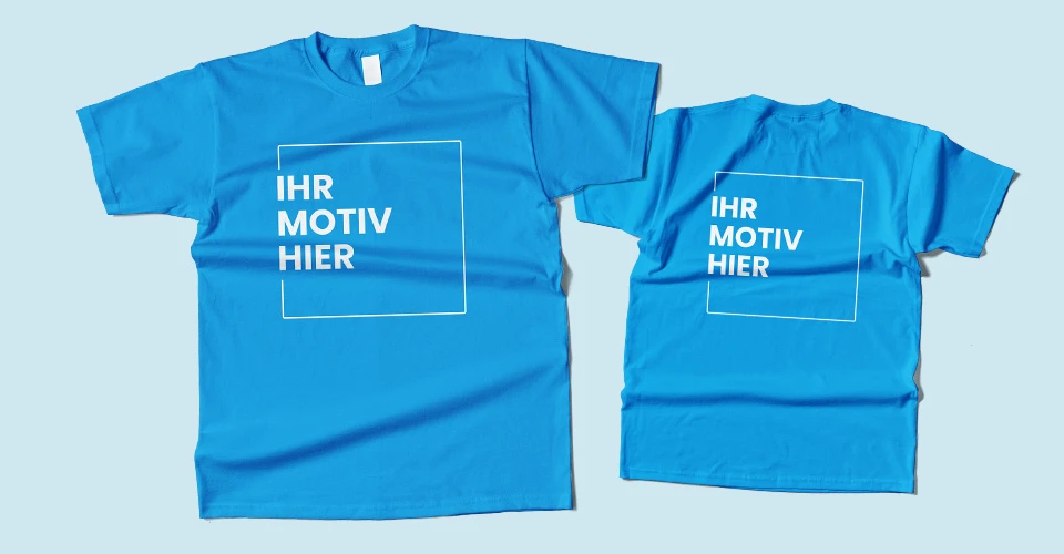 Blue T-shirt printed front and back