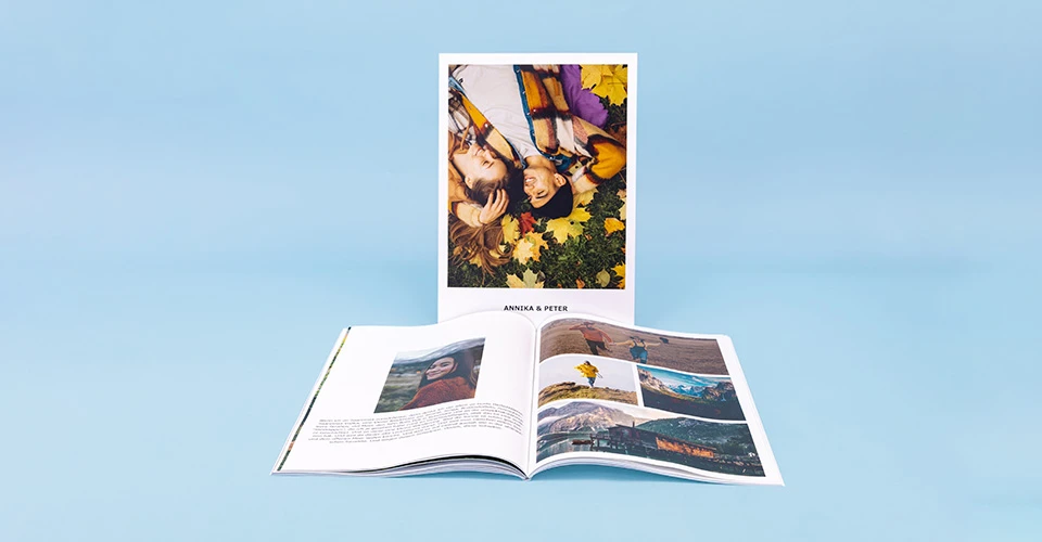 Softcover-Klebebindung mit persönlichen Fotos als Inhalt